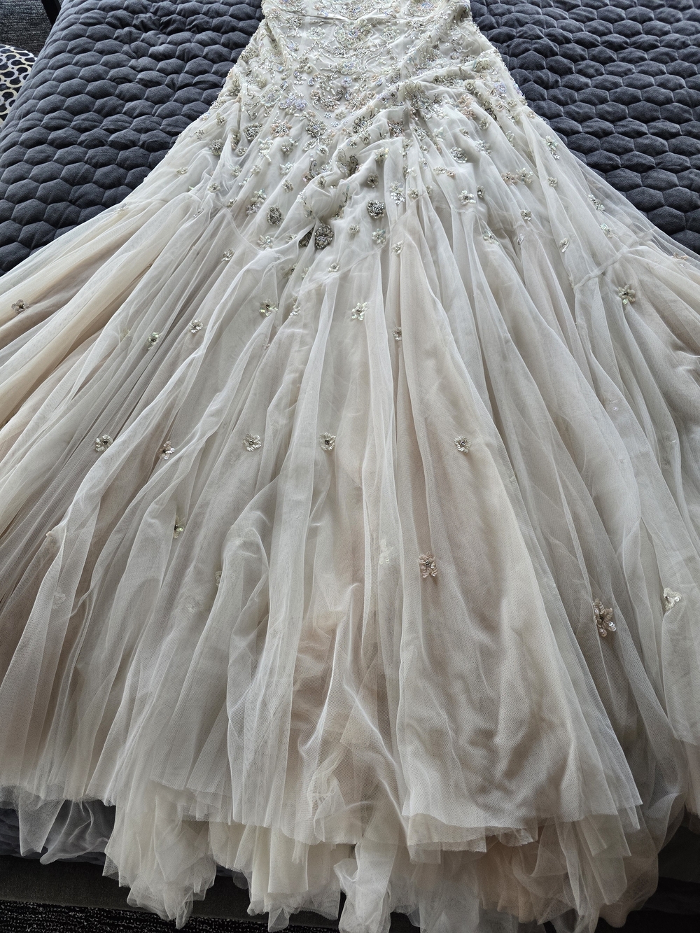 Needle & Thread Bridal Sequin and Lace Embellished Dress in Ivory - Picture 4 of 5